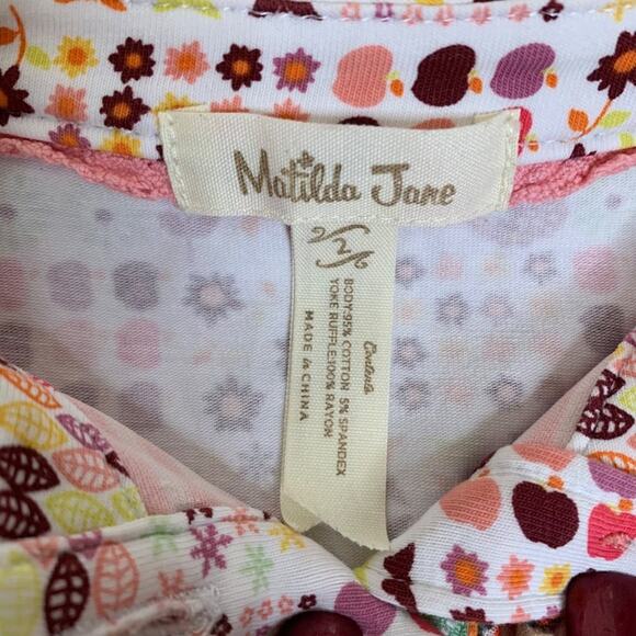 Matilda Jane Top Baby Size 2 Cottage Floral Leaves Ruffled Patchwork Butterflies - Picture 2 of 6